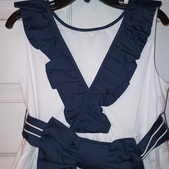 NEW Navy Striped Floral Hem Dress - Size 6 - Picture 4 of 4